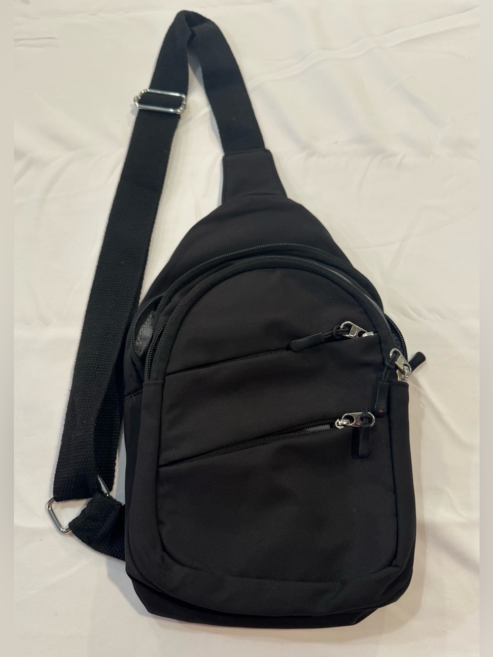 Black Crossbody Sling Bag - Compact Everyday Carry